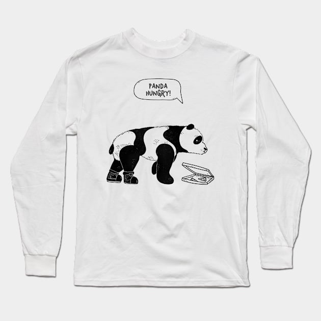 Funny Hungry Panda Artwork Long Sleeve T-Shirt by New East 